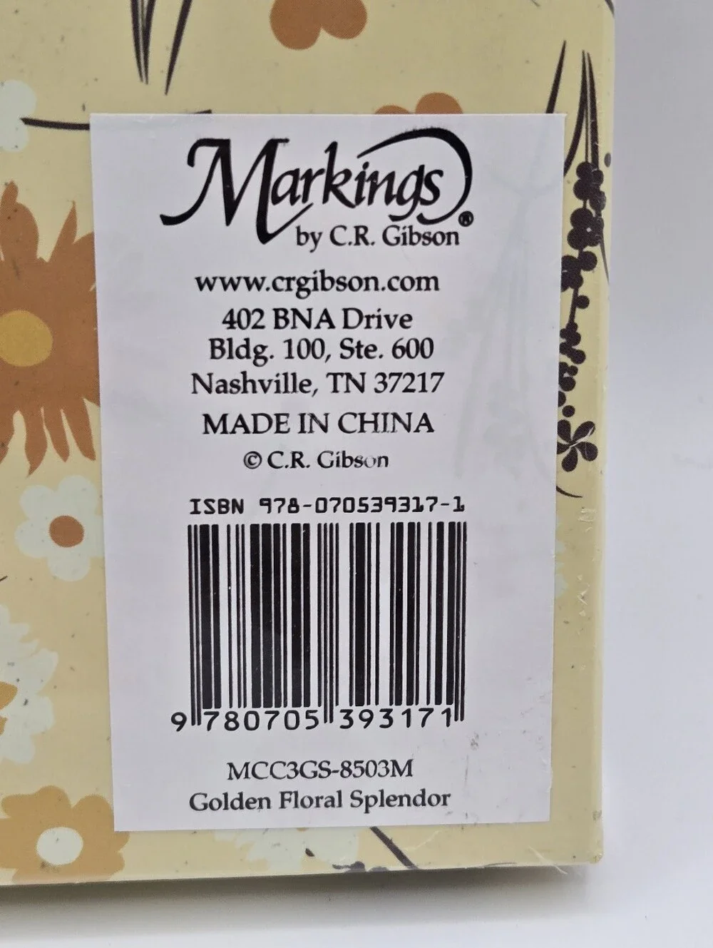 NEW C.R. Gibson Markings Playing Card Part Set Yellow Orange Retro Floral Print